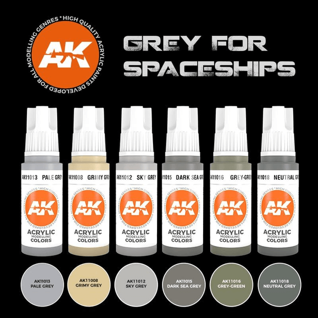AK 3rd Gen Paintset: GREY FOR SPACESHIPS SET