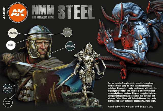 AK 3rd Gen Paintset: NON METALLIC METAL: STEEL SET