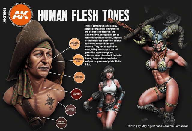 AK 3rd Gen Paintset: HUMAN FLESH TONES SET
