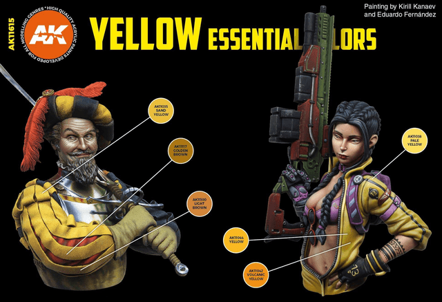 AK 3rd Gen Paintset: YELLOW ESSENTIAL COLORS SET