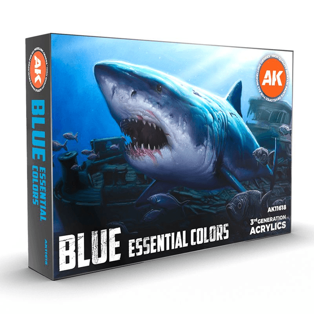 AK 3rd Gen Paintset: BLUE ESSENTIAL COLORS SET