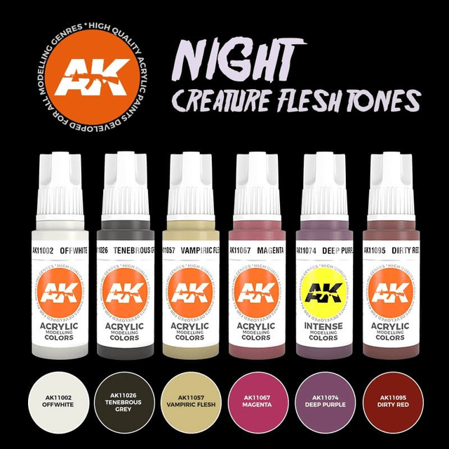 AK 3rd Gen Paintset NIGHT CREATURES FLESH TONE SET