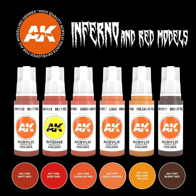 AK 3rd Gen Paintset: INFERNO AND RED CREATURES SET