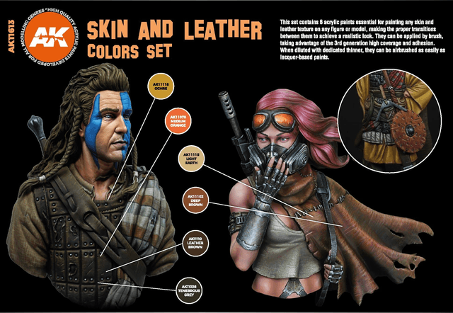 AK 3rd Gen Paintset: SKIN AND LEATHER COLORS SET