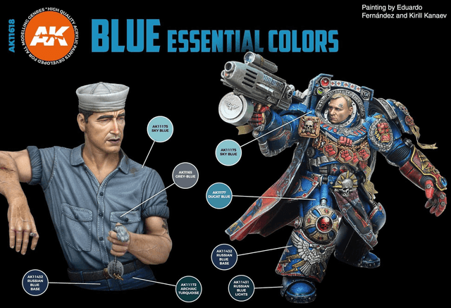 AK 3rd Gen Paintset: BLUE ESSENTIAL COLORS SET